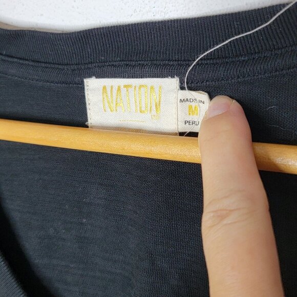 Nation LTD Medium Black‎ V-Neck Puff Shoulder Midi Dress Women's M - Picture 4 of 5